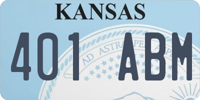 KS license plate 401ABM