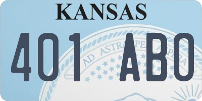 KS license plate 401ABO