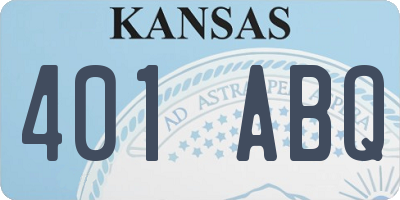 KS license plate 401ABQ