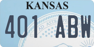 KS license plate 401ABW