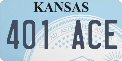 KS license plate 401ACE