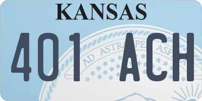 KS license plate 401ACH