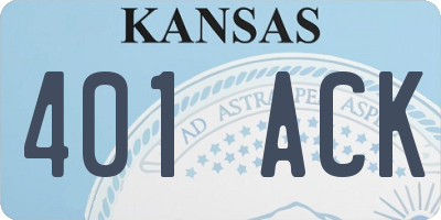 KS license plate 401ACK