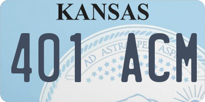 KS license plate 401ACM