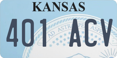 KS license plate 401ACV