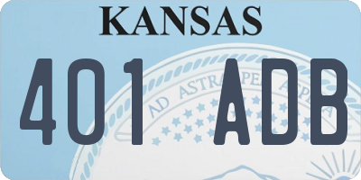 KS license plate 401ADB
