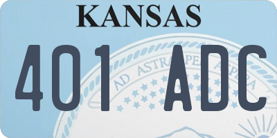 KS license plate 401ADC