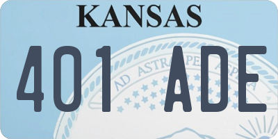 KS license plate 401ADE