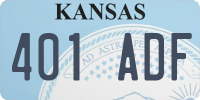 KS license plate 401ADF
