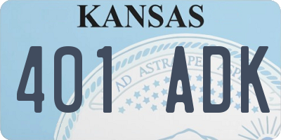 KS license plate 401ADK