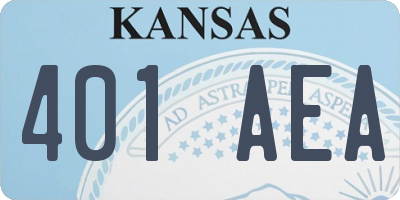 KS license plate 401AEA