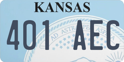 KS license plate 401AEC