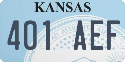 KS license plate 401AEF