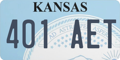 KS license plate 401AET