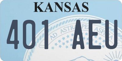 KS license plate 401AEU