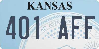 KS license plate 401AFF