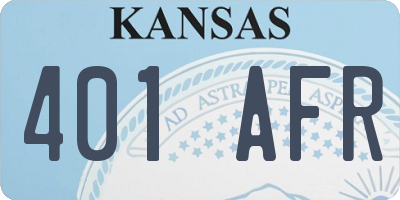 KS license plate 401AFR