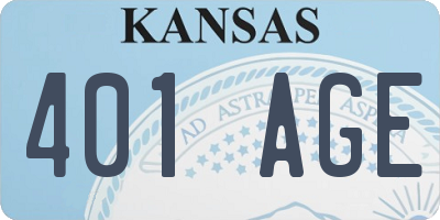 KS license plate 401AGE