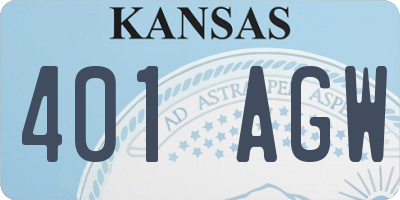KS license plate 401AGW