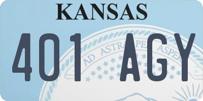 KS license plate 401AGY