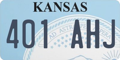 KS license plate 401AHJ