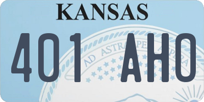 KS license plate 401AHO