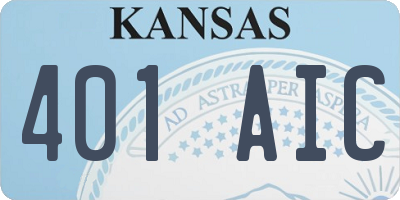 KS license plate 401AIC