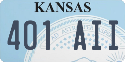 KS license plate 401AII