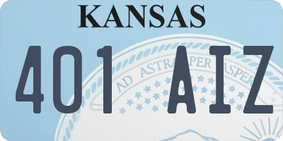 KS license plate 401AIZ