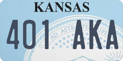 KS license plate 401AKA