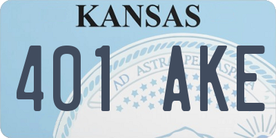 KS license plate 401AKE