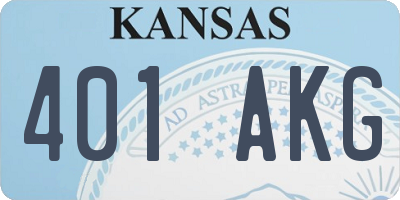 KS license plate 401AKG