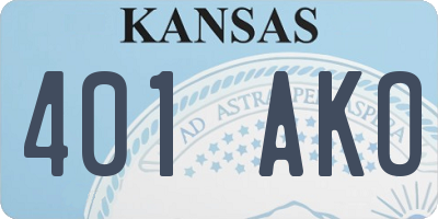 KS license plate 401AKO