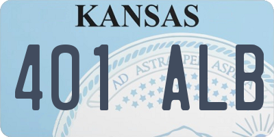 KS license plate 401ALB
