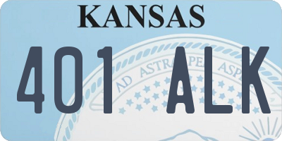 KS license plate 401ALK