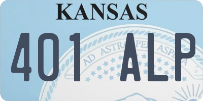 KS license plate 401ALP
