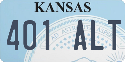 KS license plate 401ALT