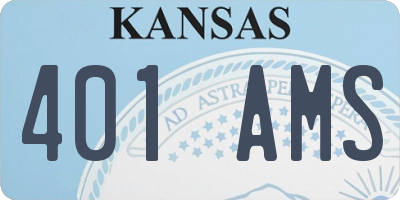 KS license plate 401AMS