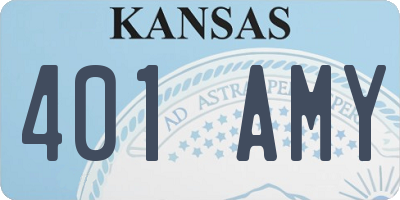 KS license plate 401AMY