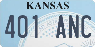 KS license plate 401ANC