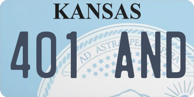 KS license plate 401AND