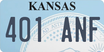 KS license plate 401ANF