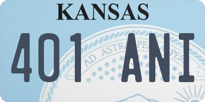 KS license plate 401ANI