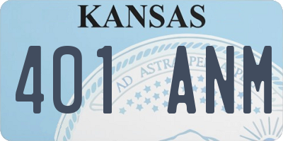 KS license plate 401ANM