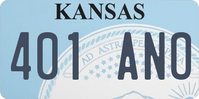 KS license plate 401ANO