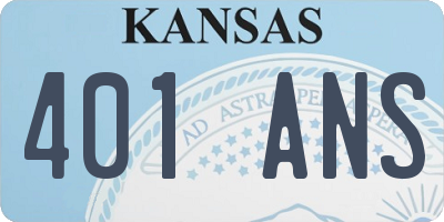 KS license plate 401ANS