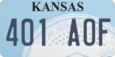 KS license plate 401AOF