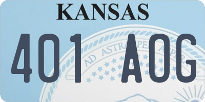 KS license plate 401AOG