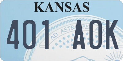 KS license plate 401AOK