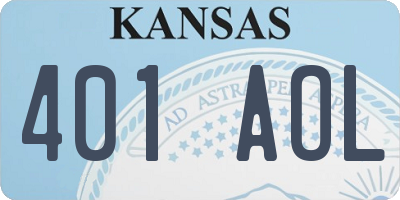 KS license plate 401AOL
